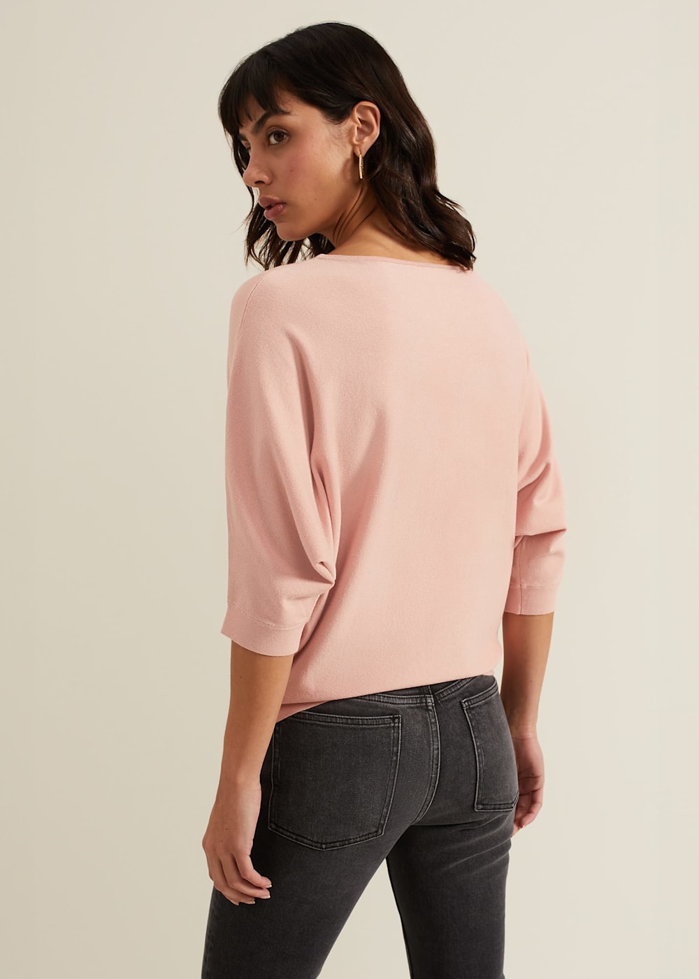 Women s Light Pink Batwing Knitted Jumper Phase Eight UK