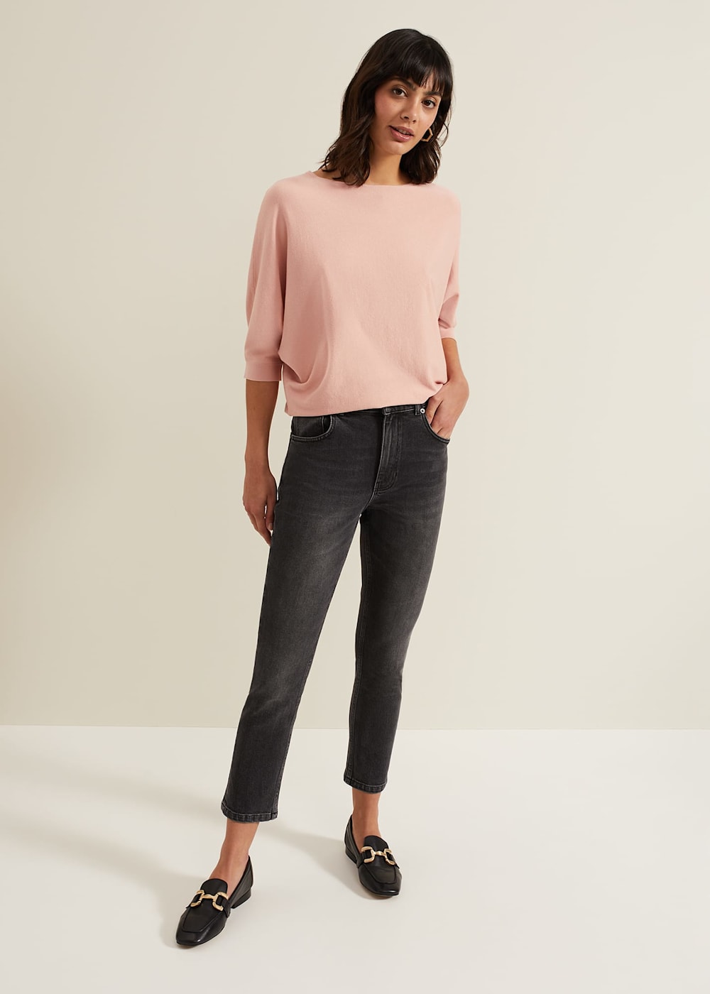 Women s Light Pink Batwing Knitted Jumper Phase Eight UK