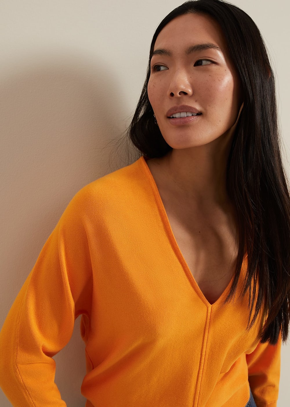V neck batwing jumper hotsell