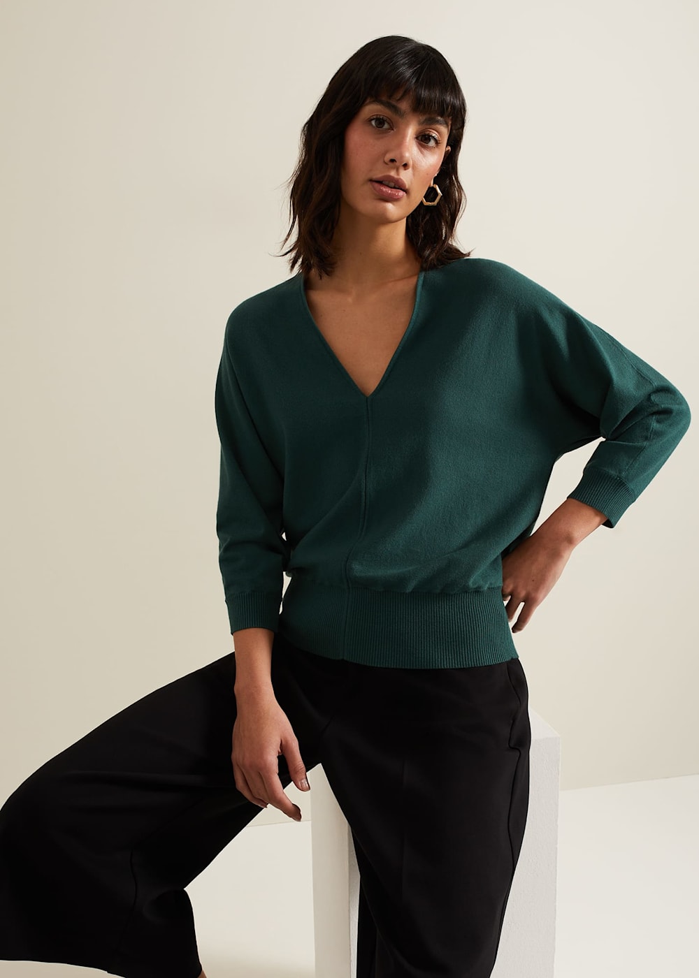 Gina V Neck Batwing Jumper Phase Eight UK