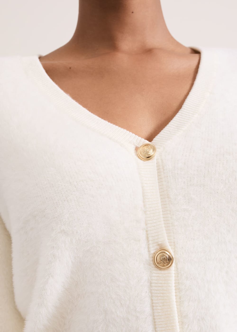 Mindy Fluffy Knit V Neck Cardigan Phase Eight UK