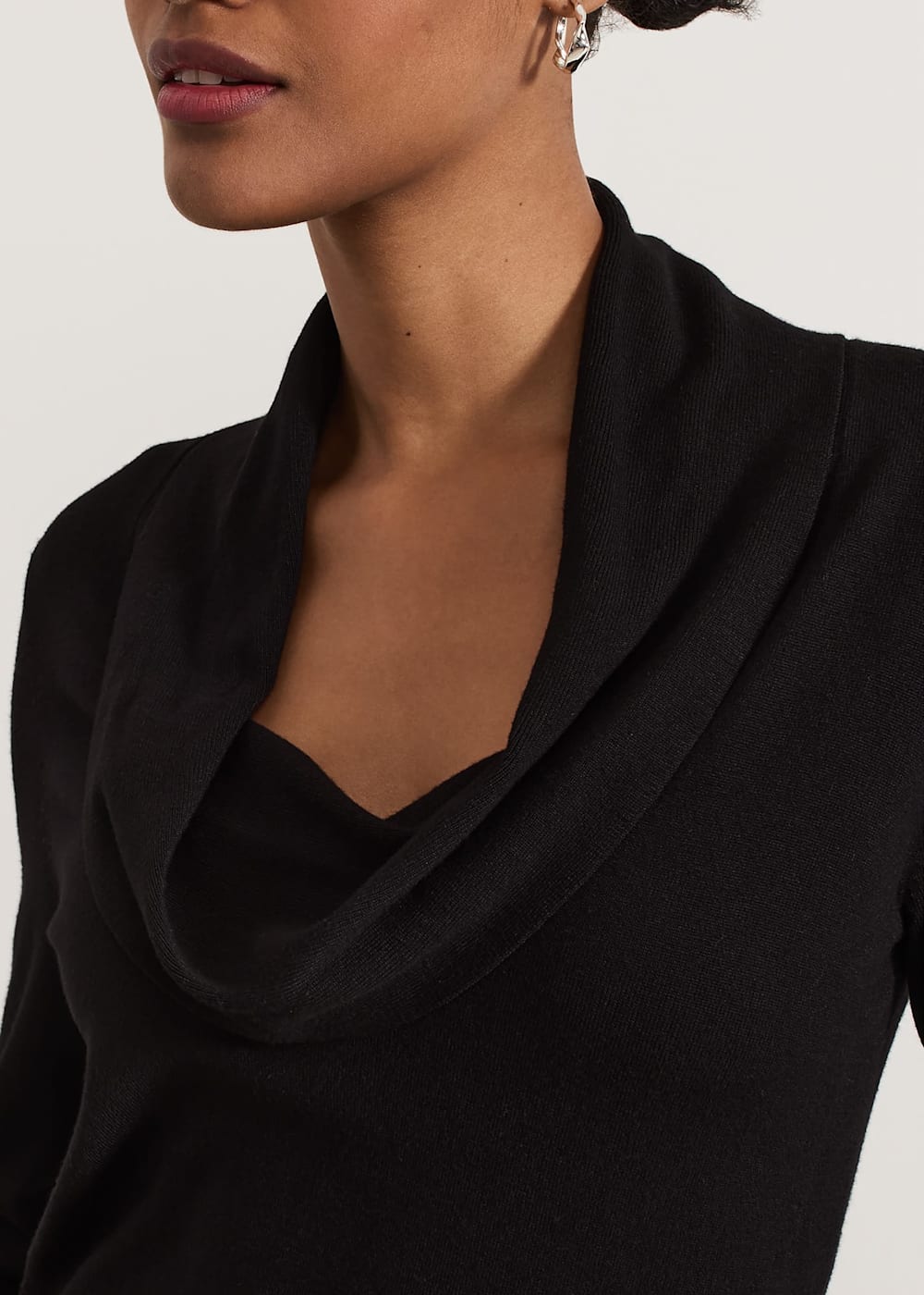 Black cowl neck sweatshirt new arrivals