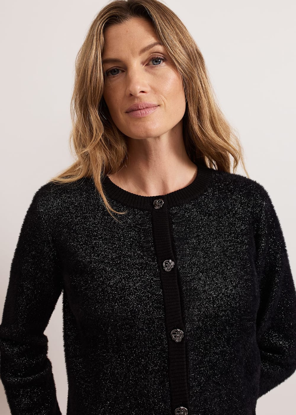 Javina Fluffy Lurex Cardigan Phase Eight UK