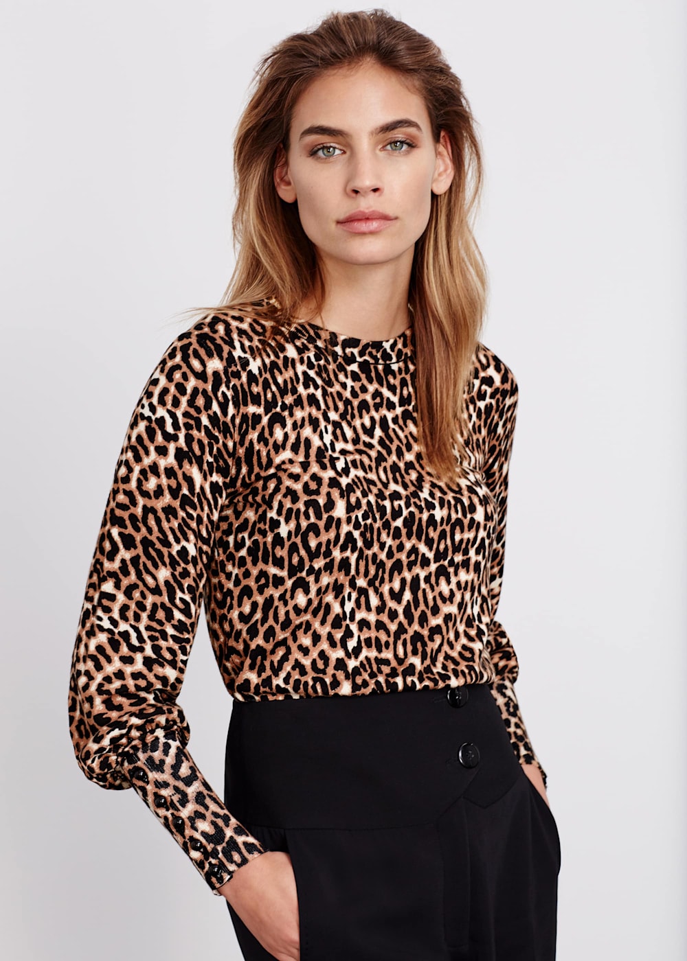 Leopard print knitted jumper sale