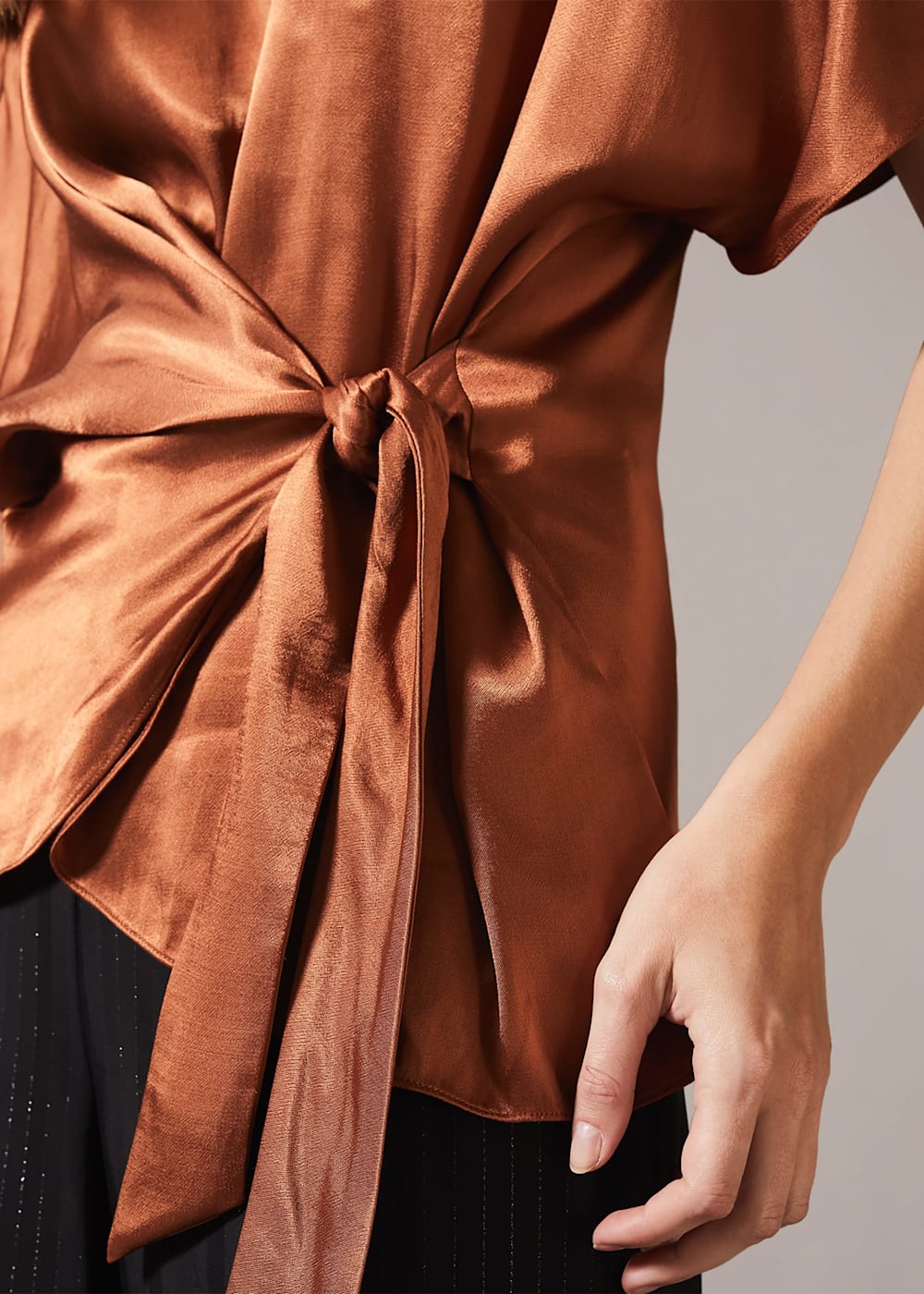 Bronze satin blouse deals