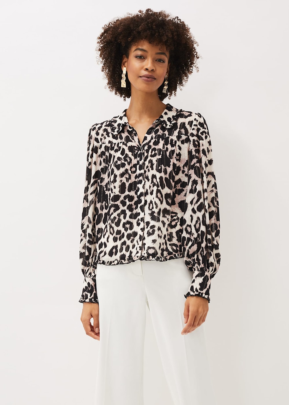 Cece leopard print blouse shop