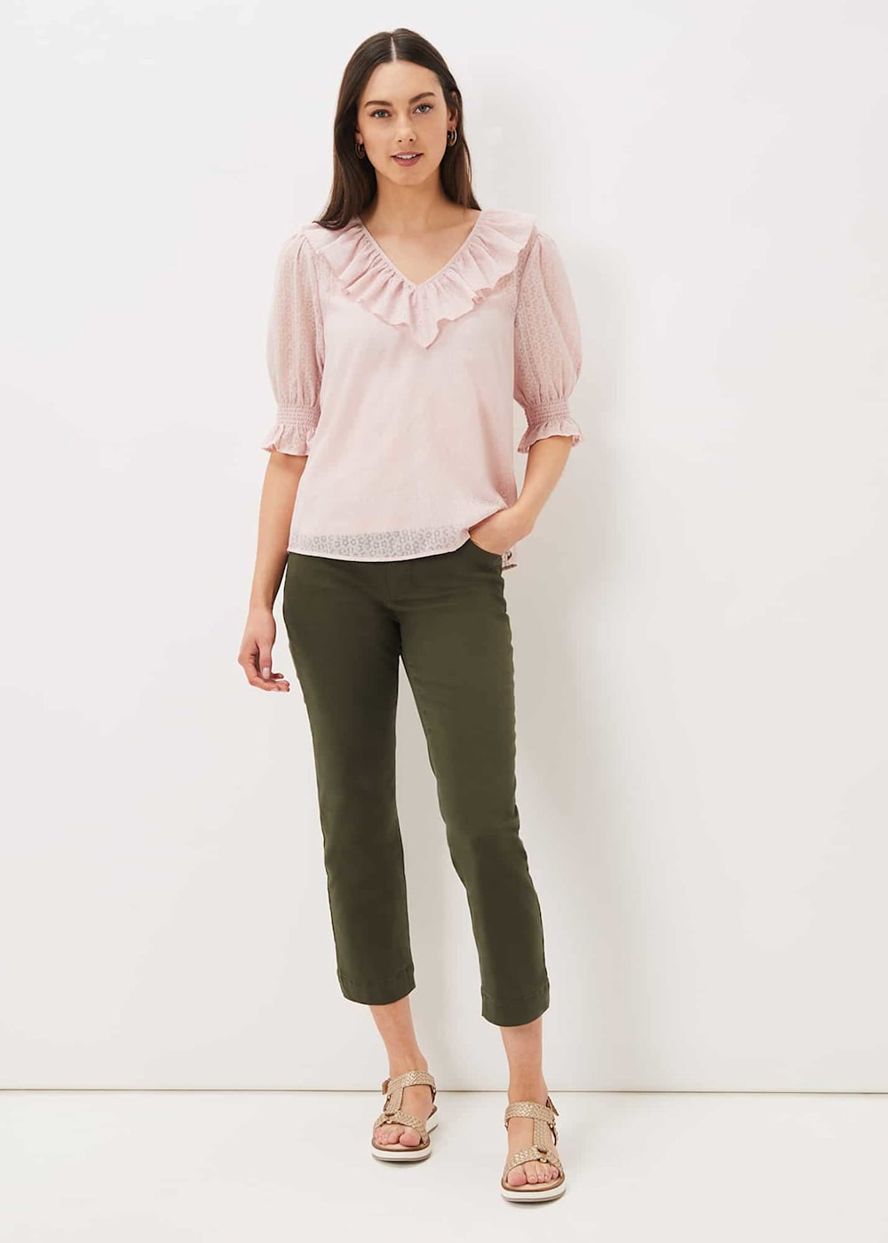 Chiarra Ruffle Collar Blouse | Phase Eight UK |