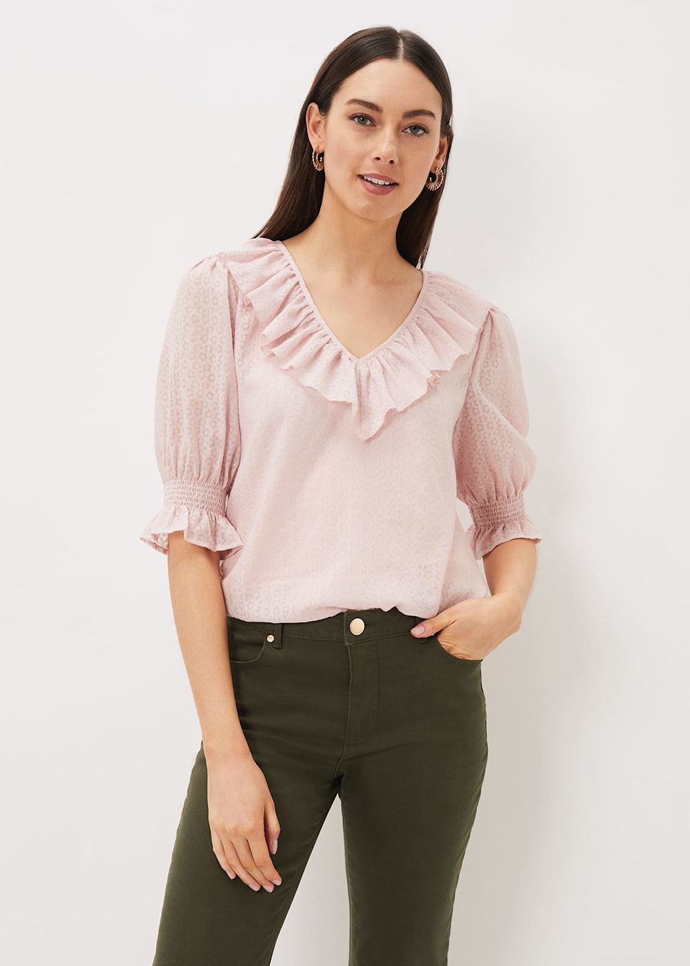 Chiarra Ruffle Collar Blouse | Phase Eight UK |