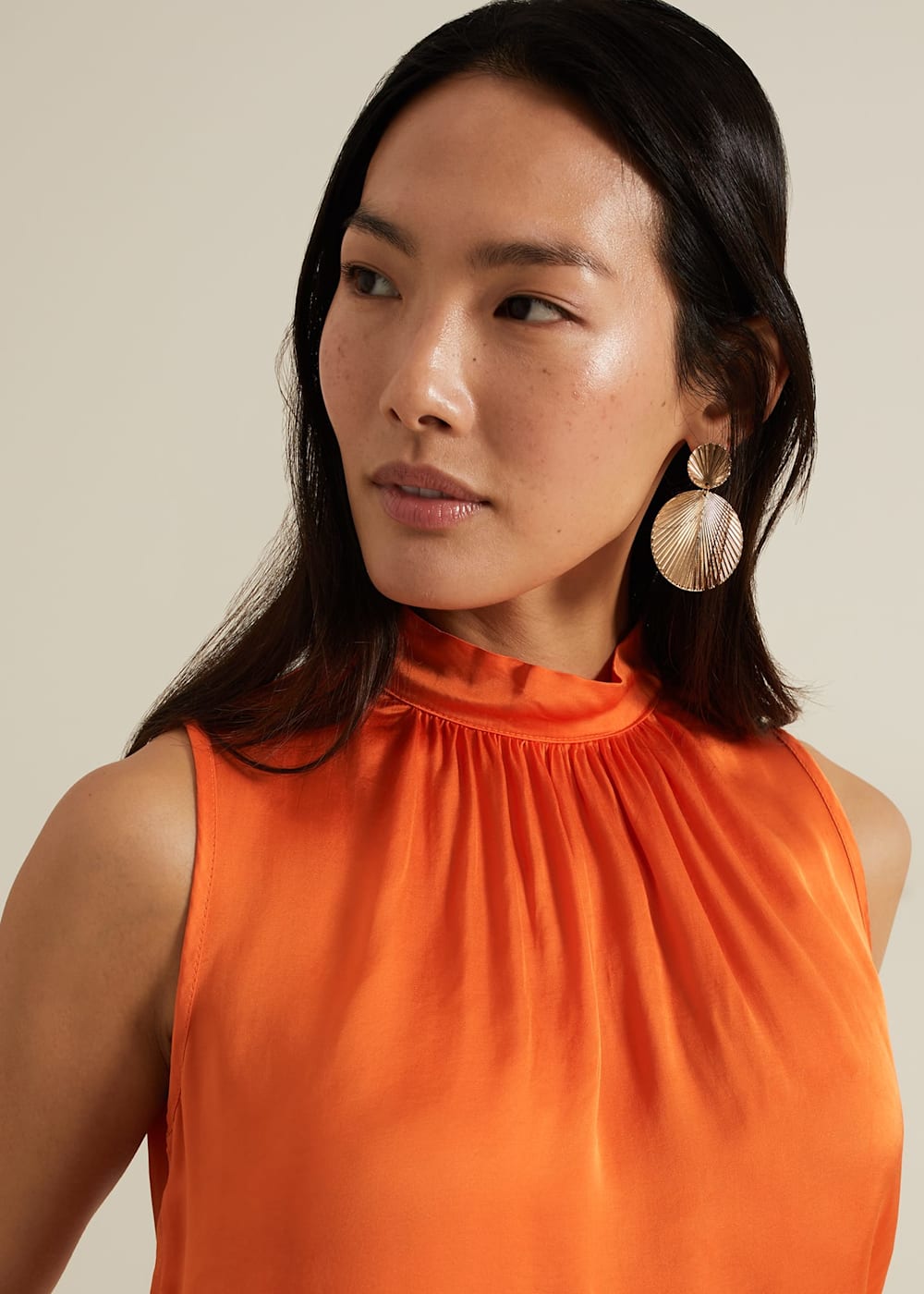 Lizza Orange High Neck Top | Phase Eight UK |