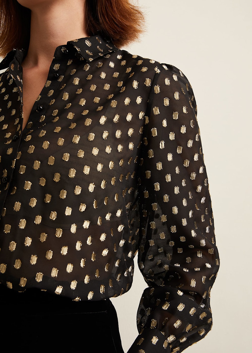 Tate Spot Jacquard Blouse | Phase Eight UK |