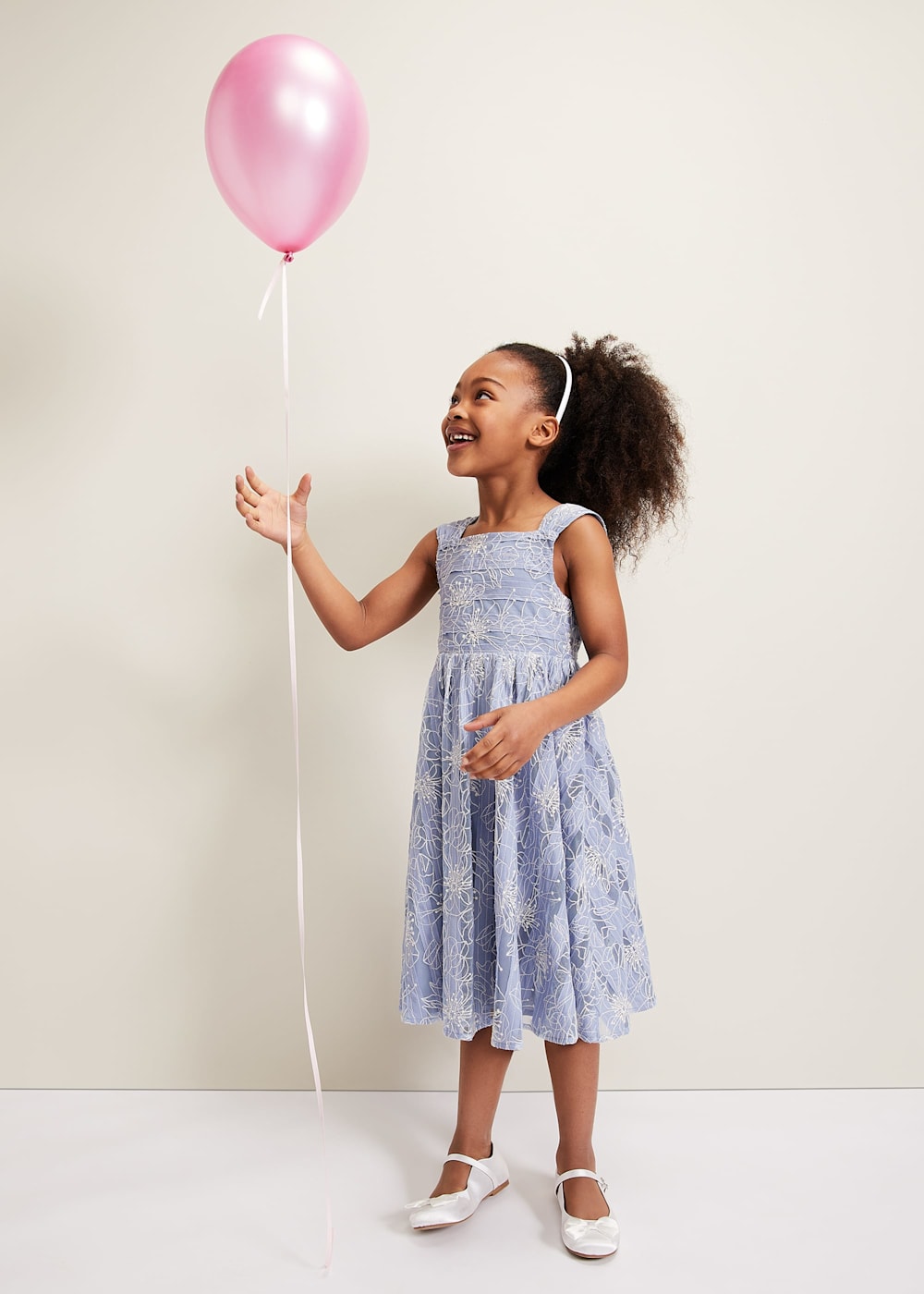 Phase Eight Amelia Embroidered Dress Blue Size 11 12