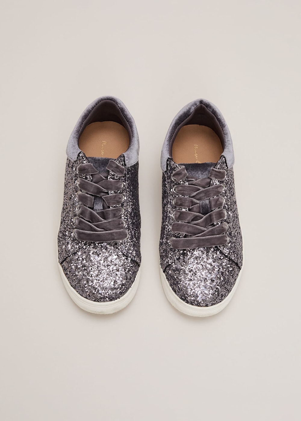 Grey Glitter Trainers Phase Eight UK