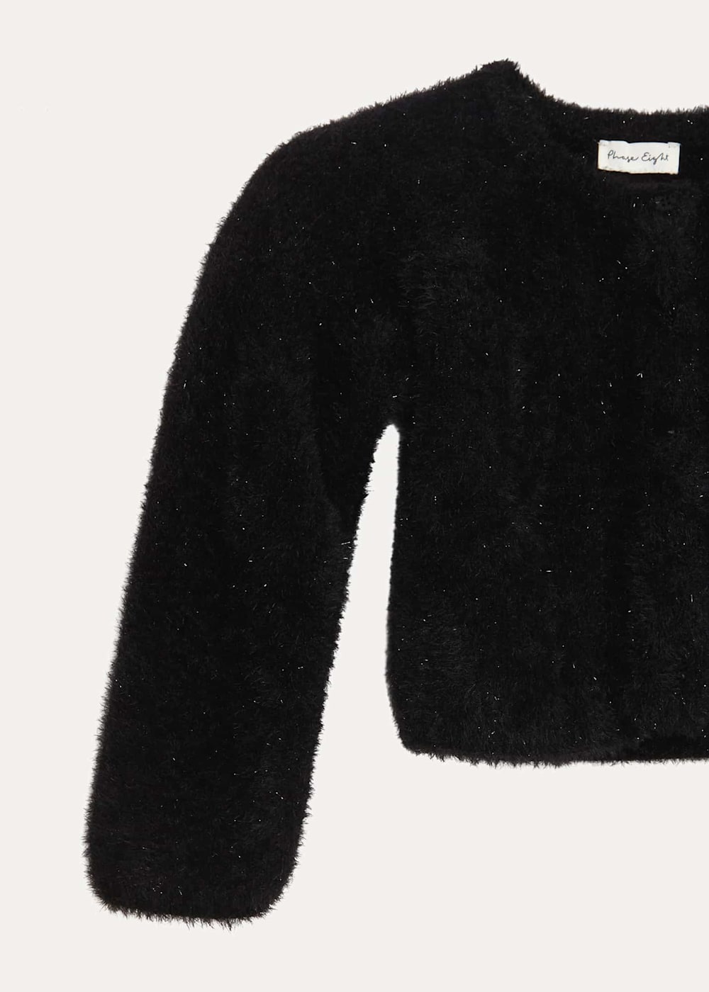 Kessie Black Fluffy Cardigan | Phase Eight ROW |