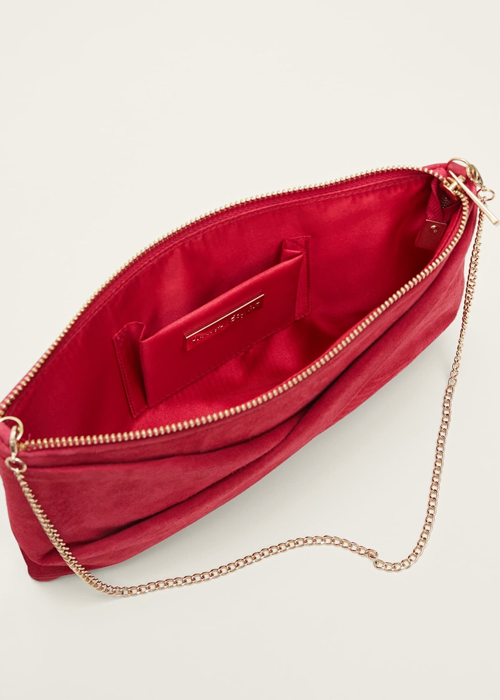 Red suede clutch purse outlet
