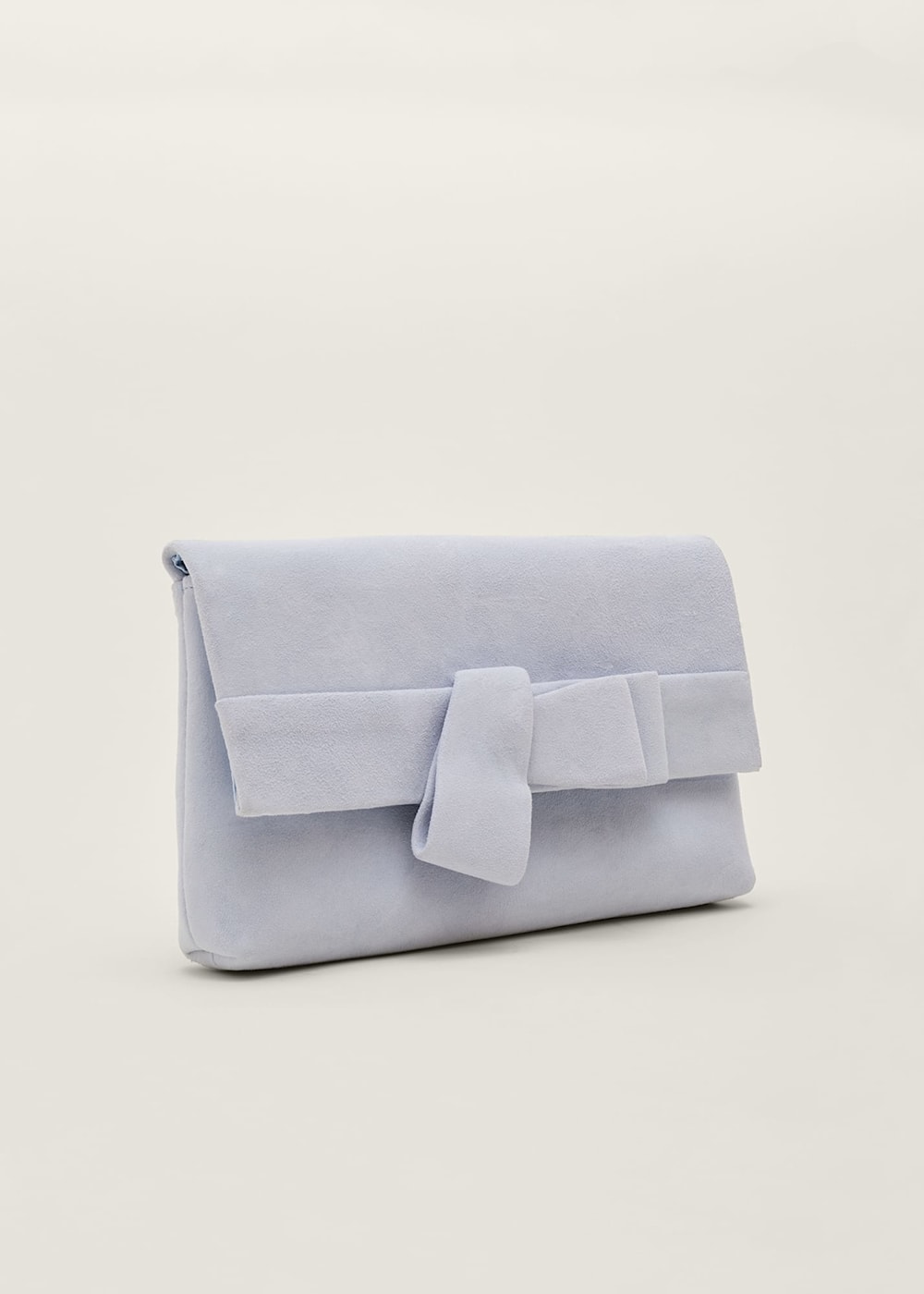 Dove grey suede clutch bag store