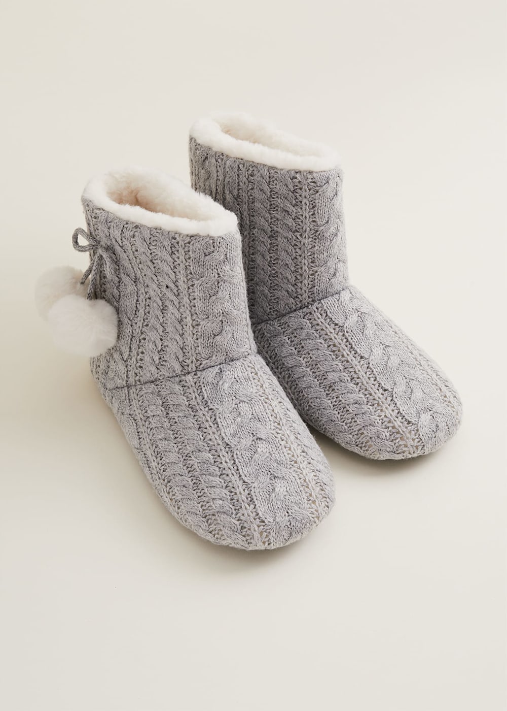 Cable Knit Slipper Boots