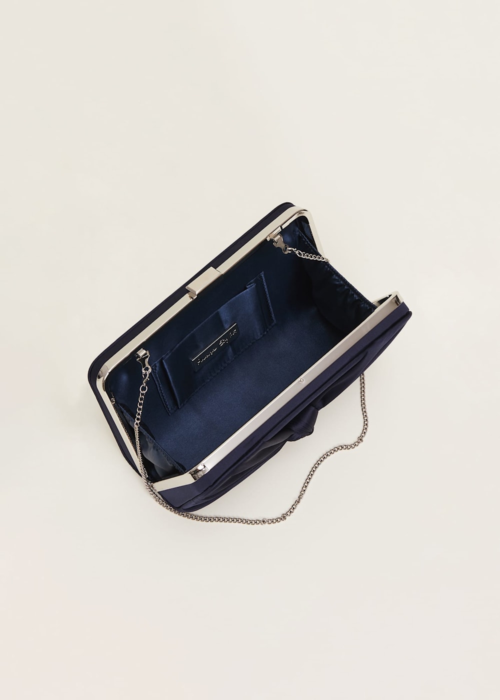 Navy satin handbag hot sale