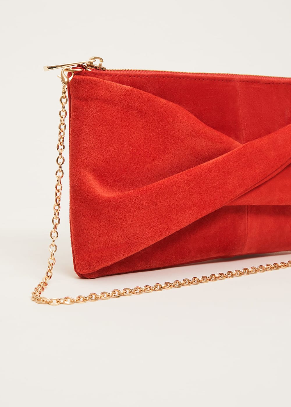 Red Suede Clutch Bag Phase Eight UK