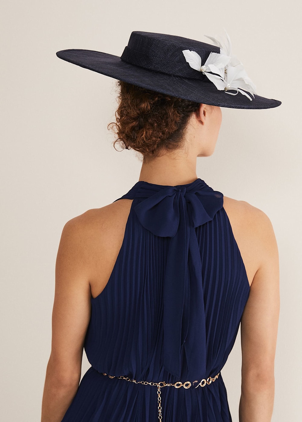 Navy Flower Boater Fascinator Phase Eight UK
