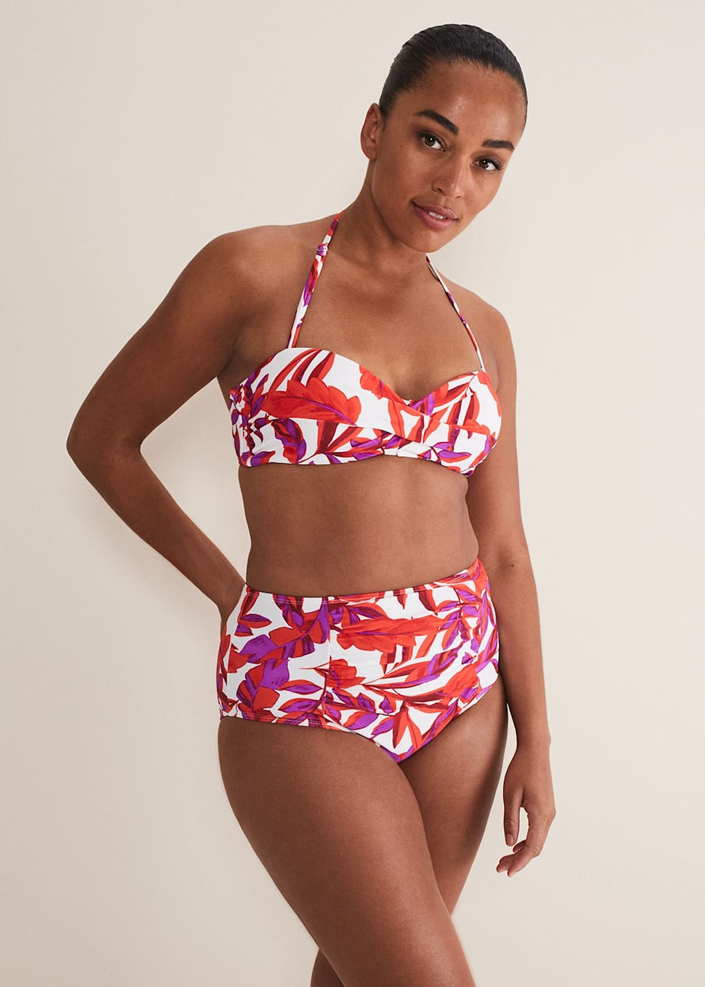Leaf Print Bikini Bottoms Phase Eight UK