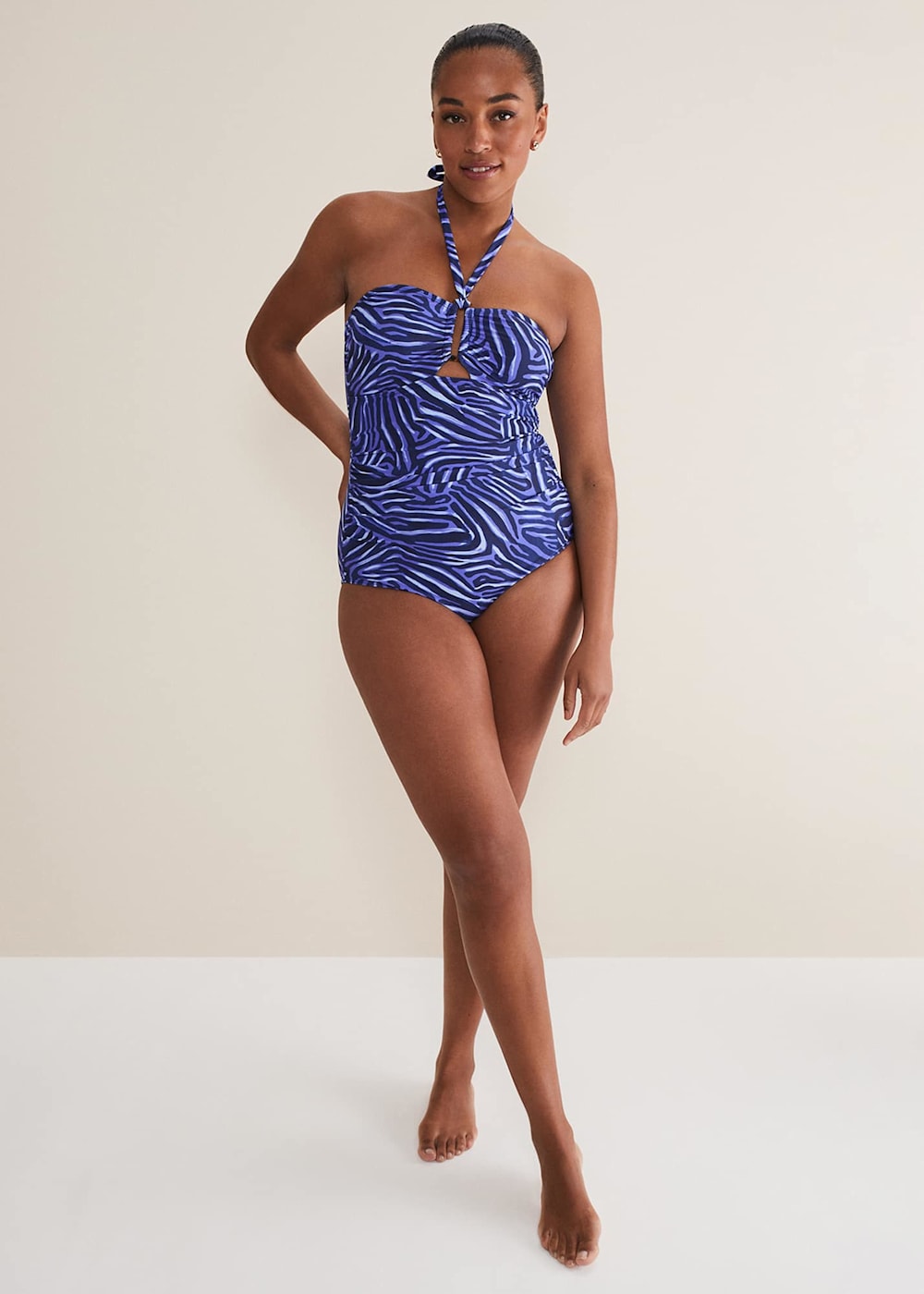 Zebra print one piece swimsuit cheap