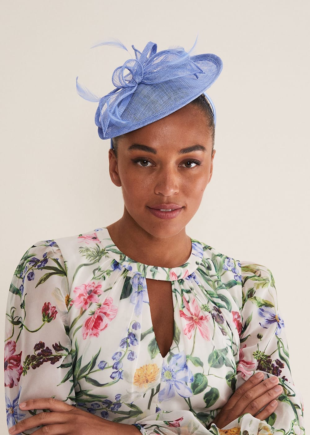 Pale blue fascinator hat shop