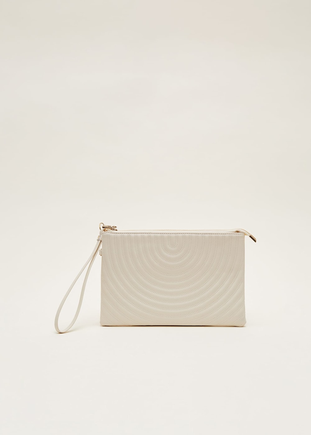 Cream Leather Clutch Bag Phase Eight UK