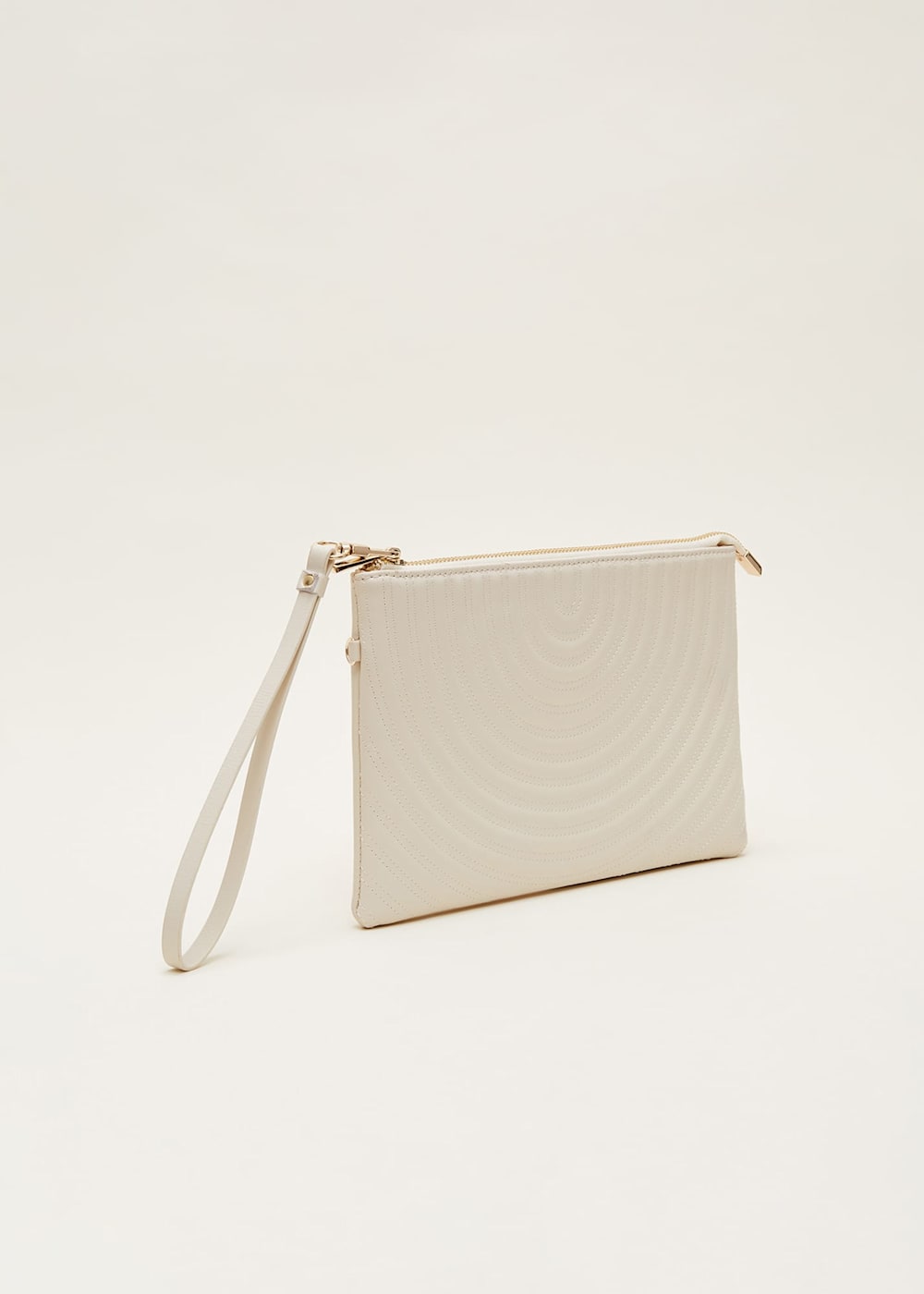 Cream Leather Clutch Bag Phase Eight UK