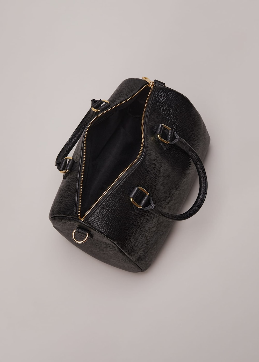 Black Leather Bowling Bag | Phase Eight ROW |