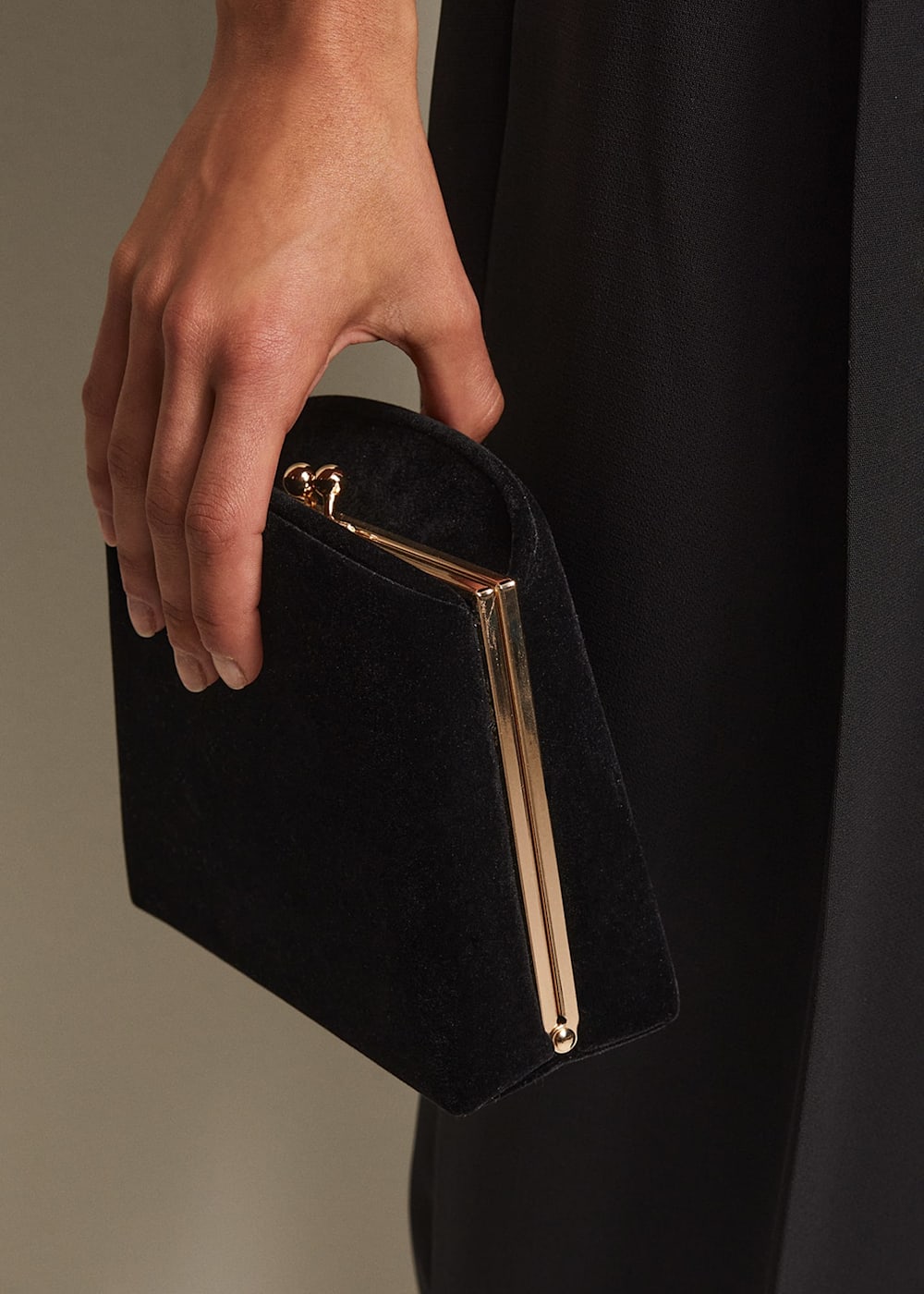 Black Velvet Clutch Bag Phase Eight UK