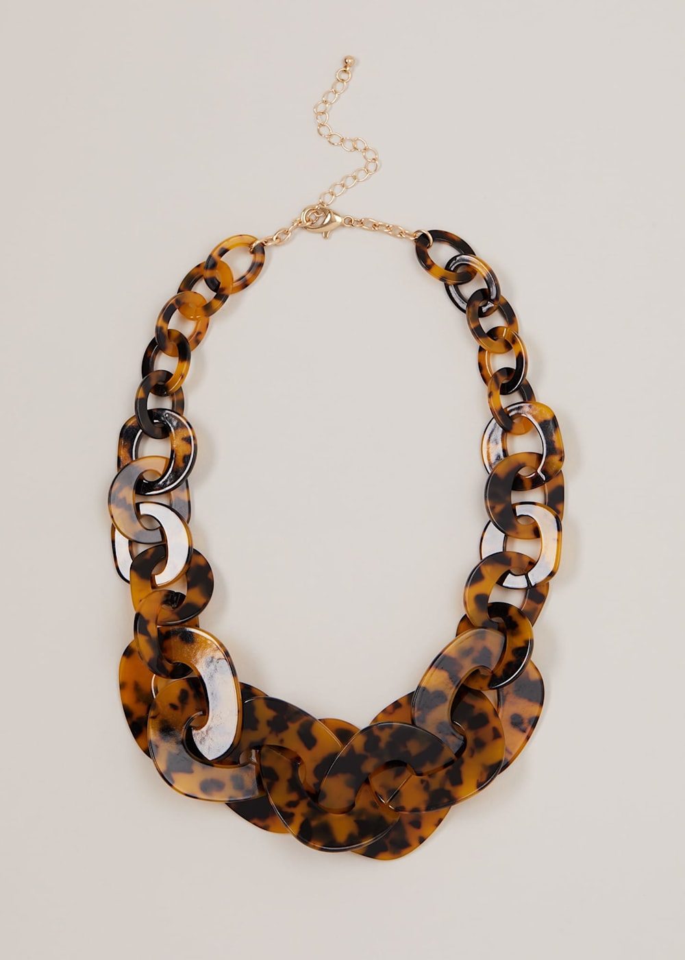 Long tortoise shell link necklace sales