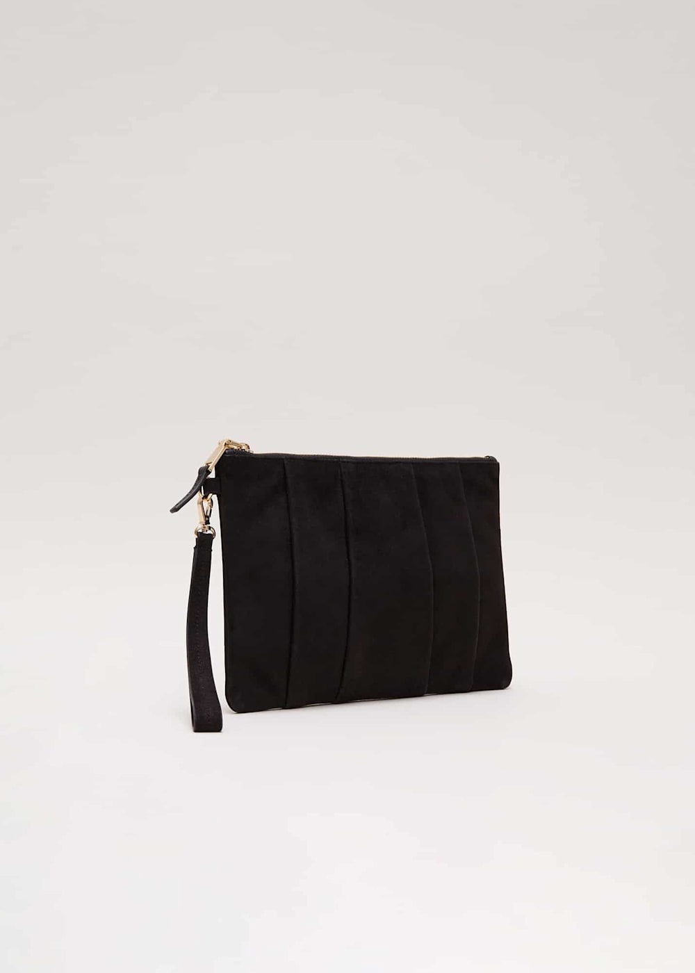 Black suede clutch bag uk sales