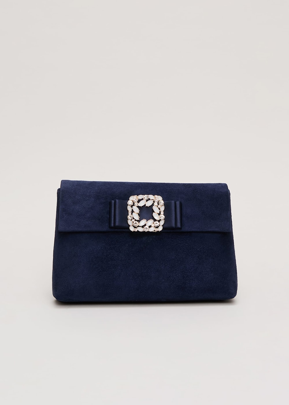 Suede Embellished Trim Clutch Bag Phase Eight UK