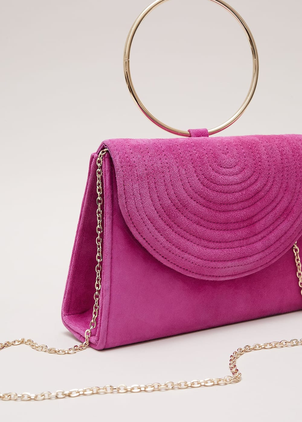 Ring Handle Suede Mini Bag Phase Eight UK