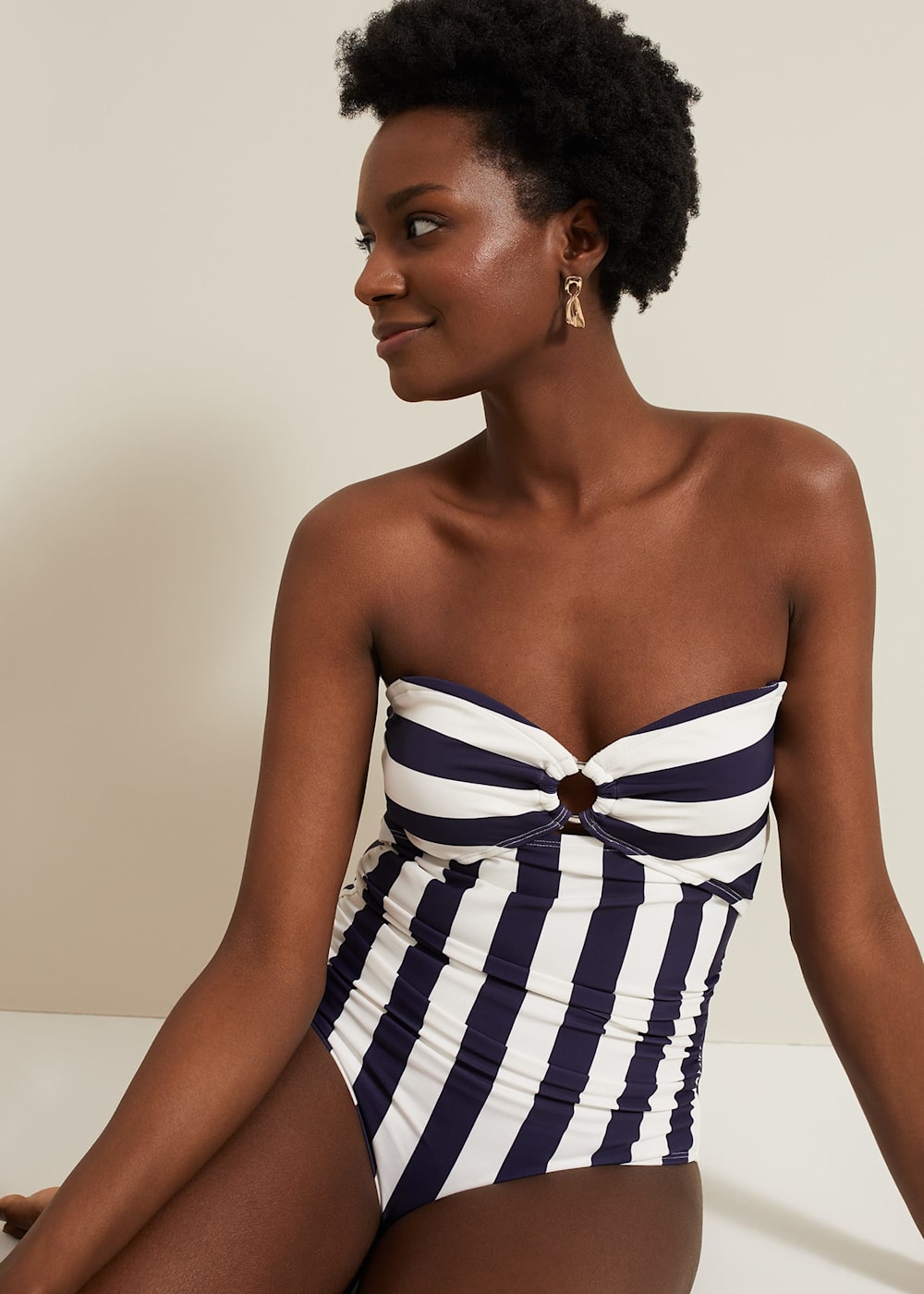Stripe one piece swimsuit sales