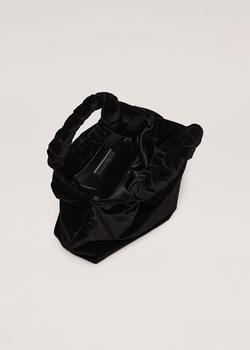 Black Velvet Twist Handle Mini Grab Bag Phase Eight ROW