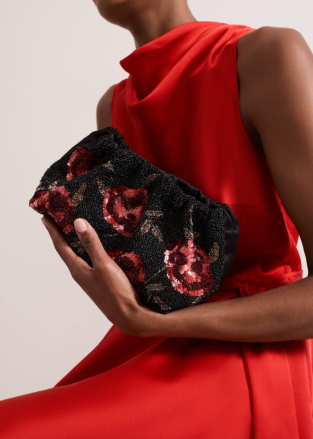 Rose Beaded Clutch Bag Phase Eight UK