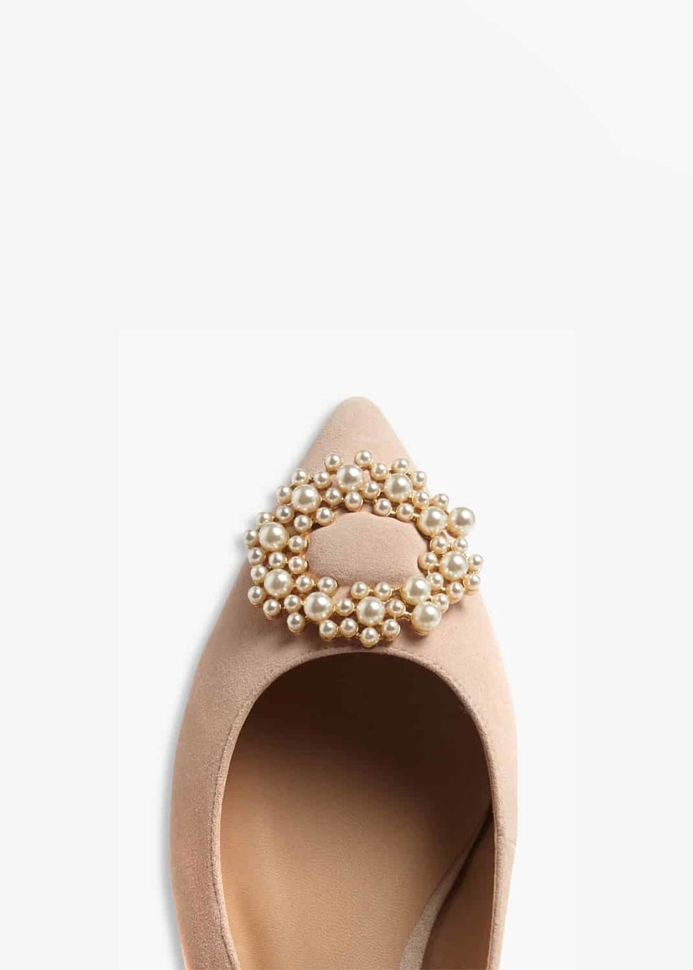 Abi Faux Pearl Trim Leather Slingback Flat Shoes Phase Eight UK