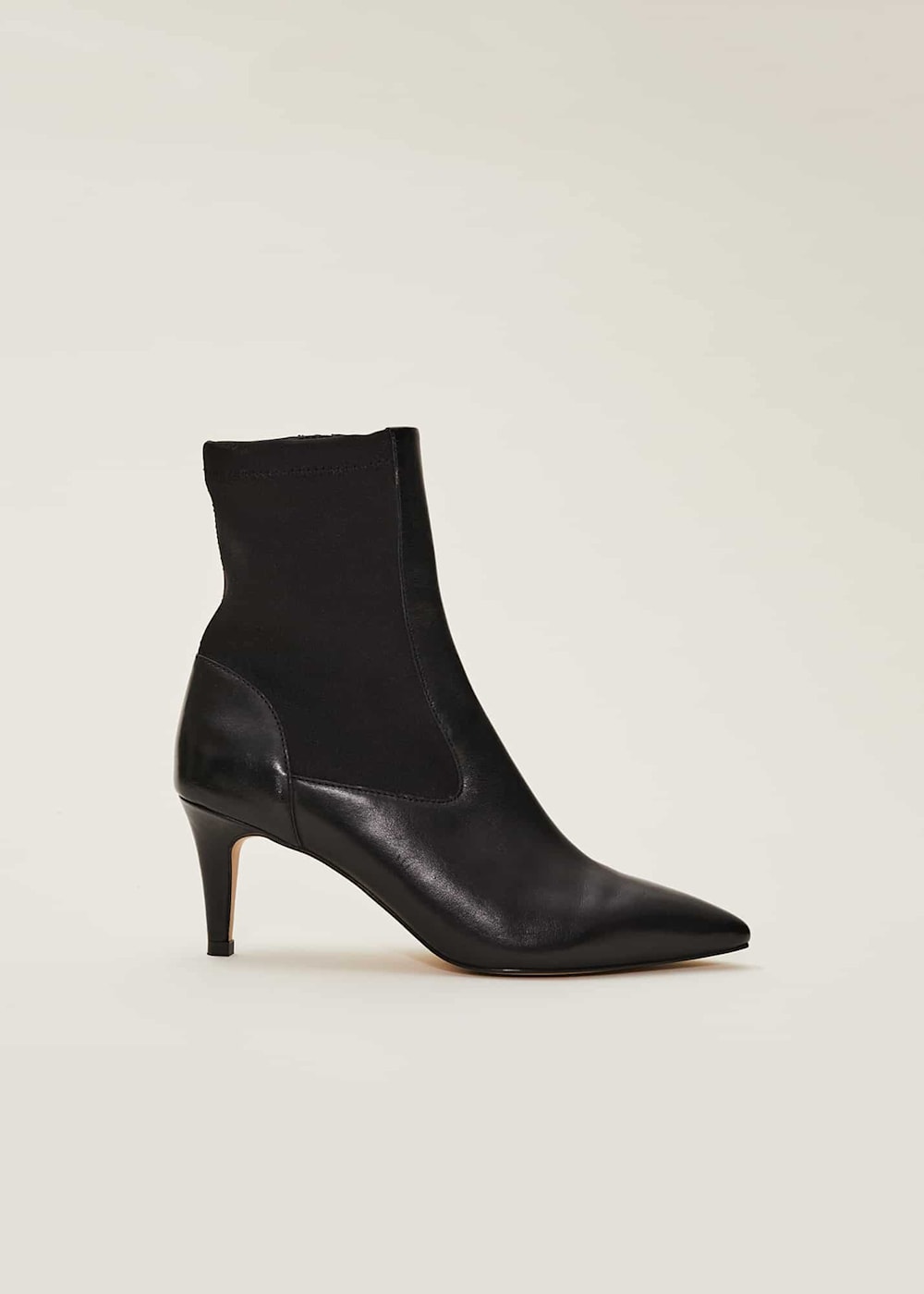 Leather sock boots black top
