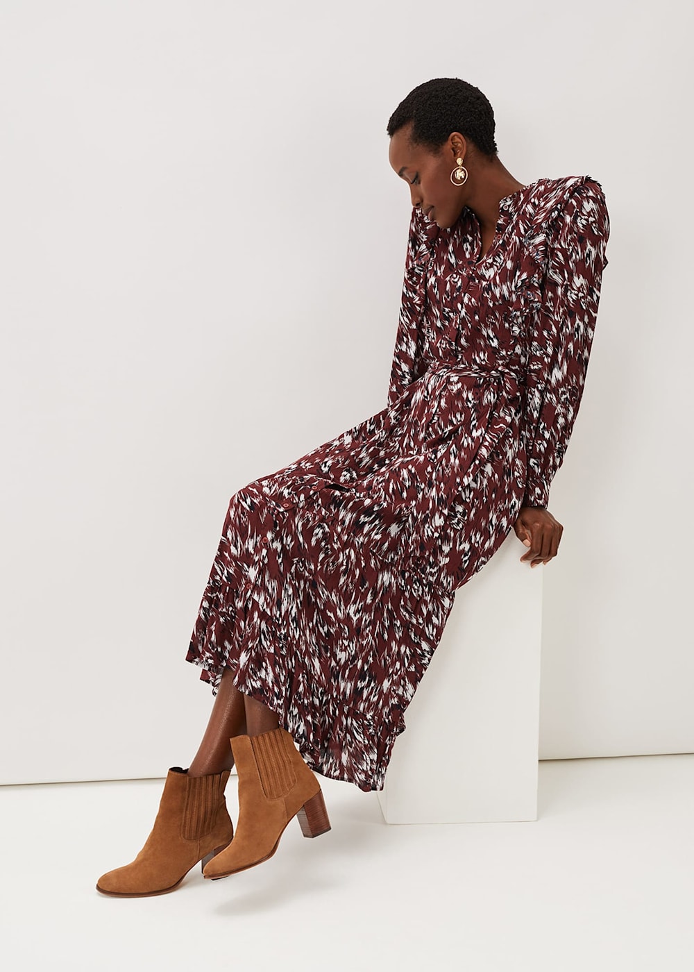 Tan ankle boots with dress clearance