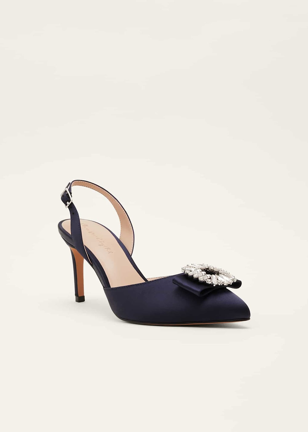 Satin slingbacks sales