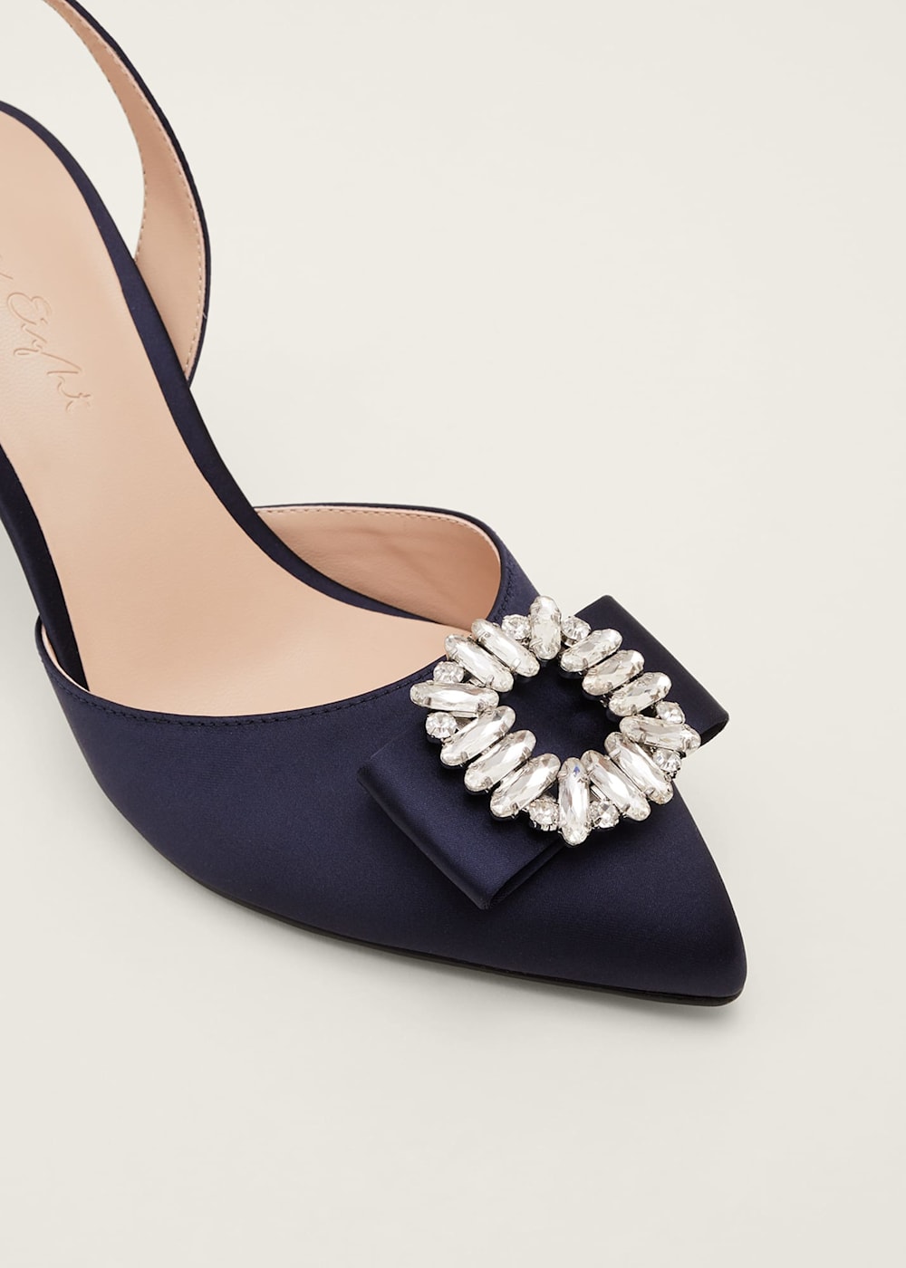 Navy embellished heels hotsell