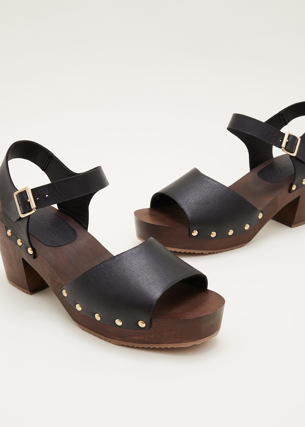 Leather Heel Sandal Clog Phase Eight UK