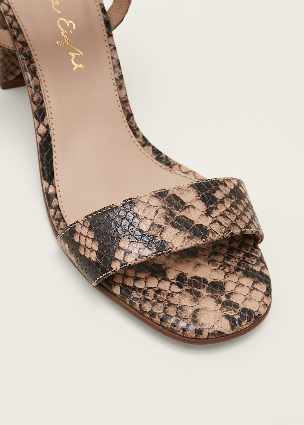 Snake Skin Leather Buckle Sandals Phase Eight UK