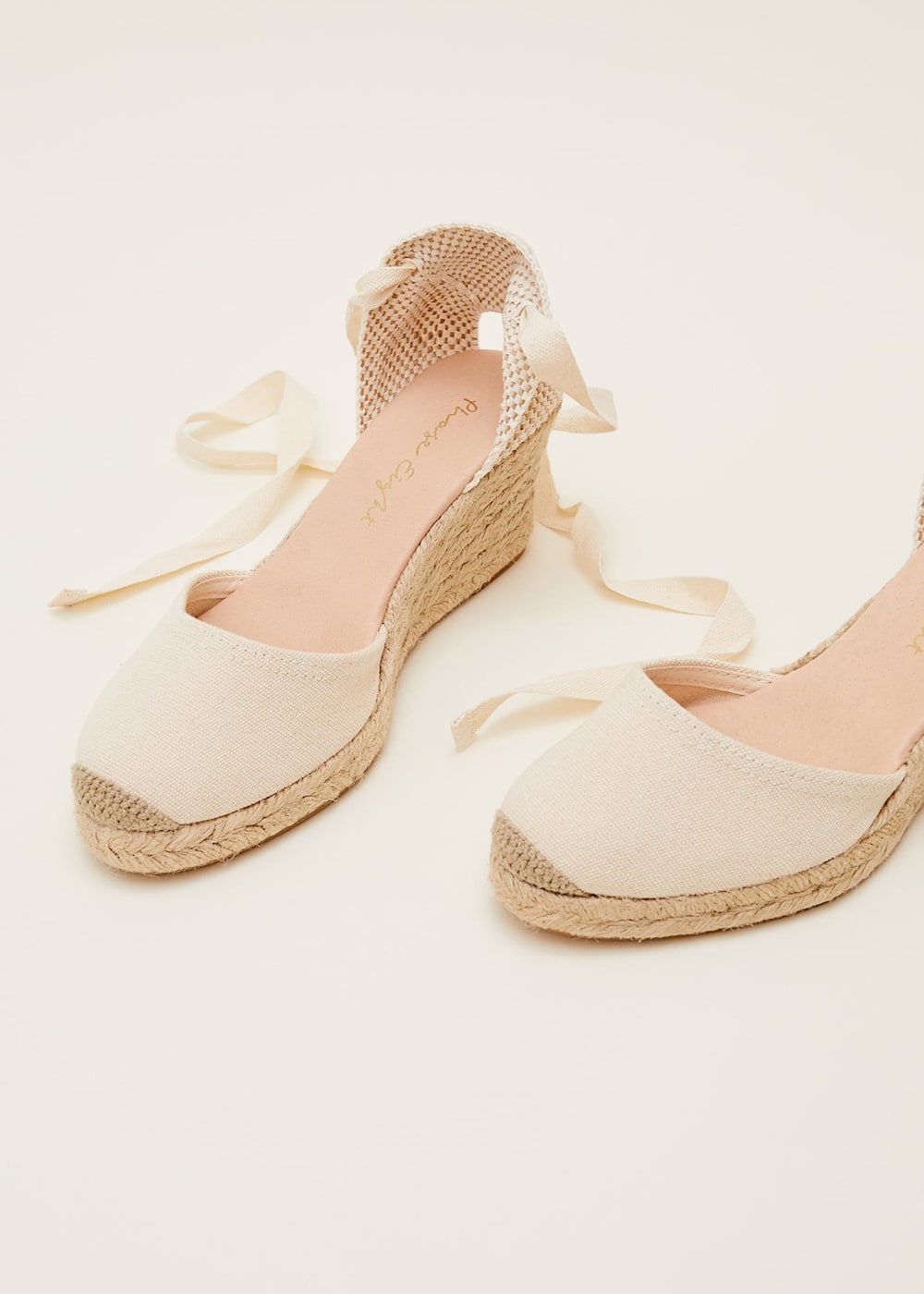 Tie up wedge espadrilles top