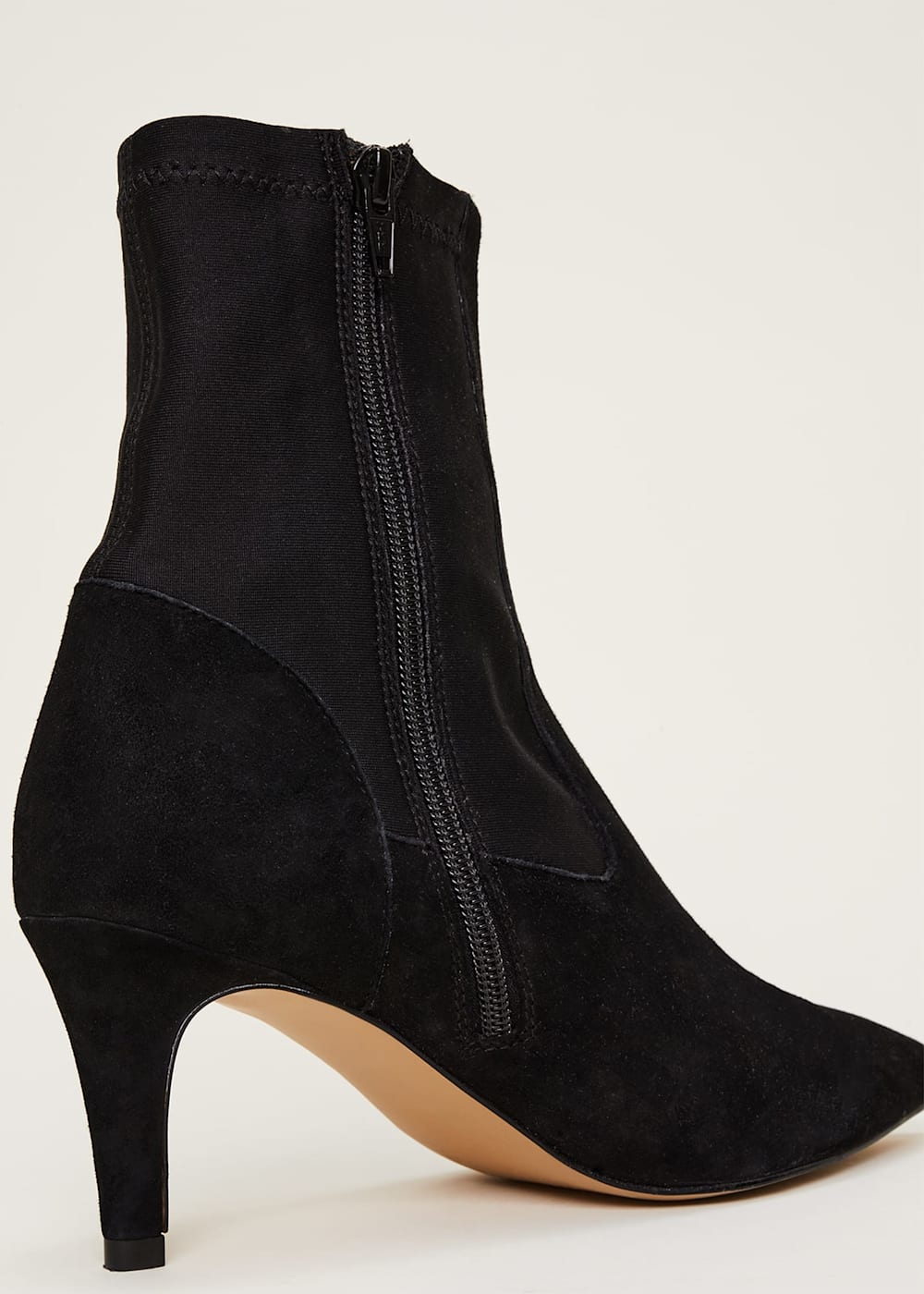 Suede sock boots black top