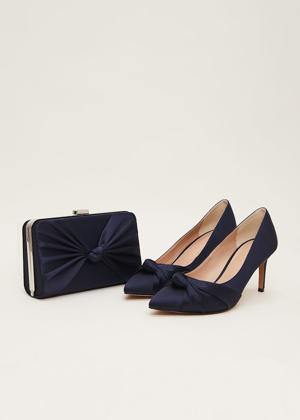 Navy satin shoes uk online