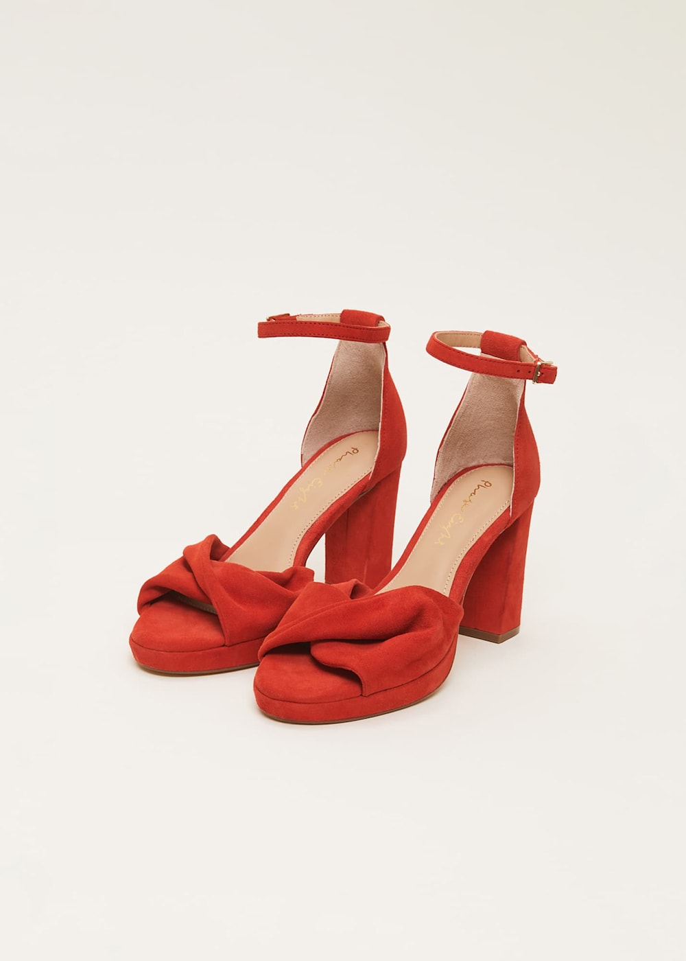 Red suede pumps low heel shop