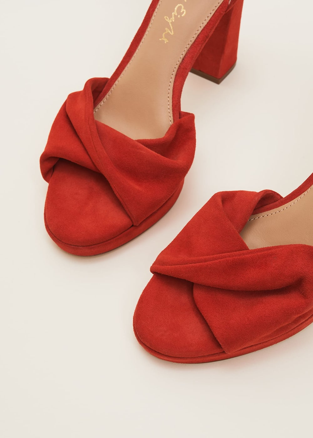 Red Suede Open Toe Heels Phase Eight UK