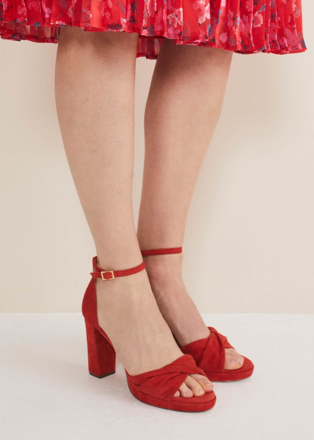 Red suede platform pumps hotsell